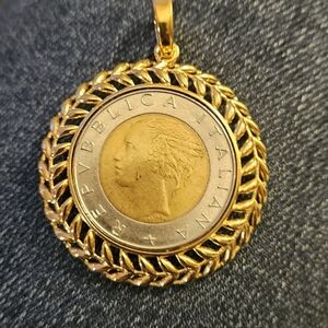 Italian 500 Lire Coin Pendant